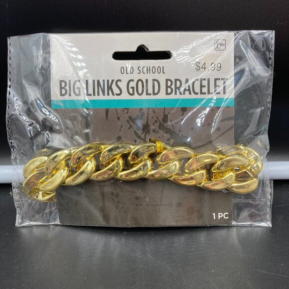 Suit Yourself Old School Big Links Gold Bracelet - Picture 1 of 2